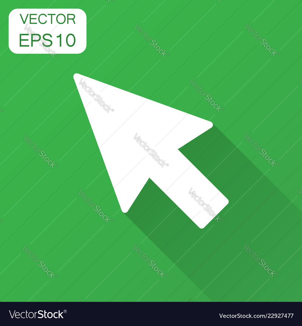 Computer mouse cursor icon in flat style arrow vector image Computer mouse cursor icon in flat style arrow
