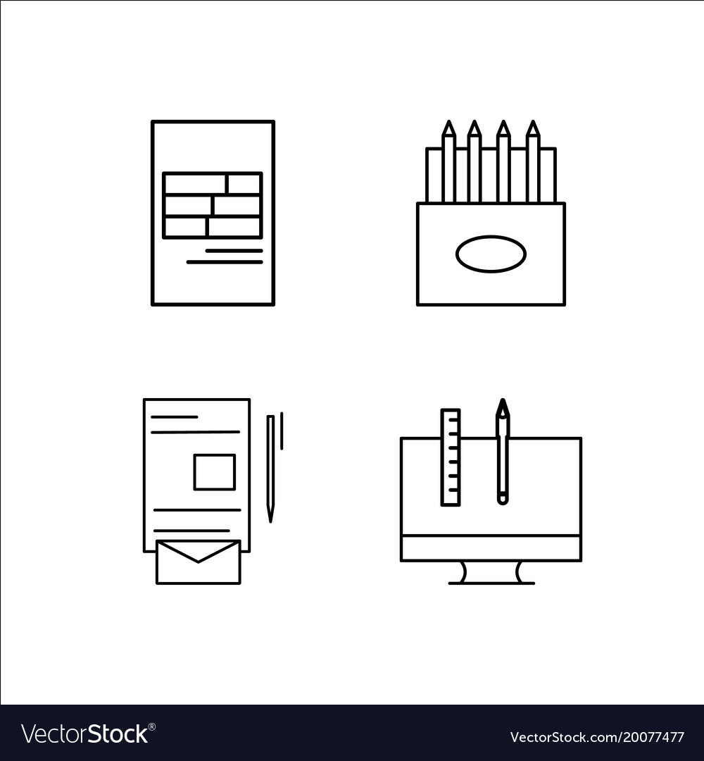 Design and studio simple linear icon setsimple