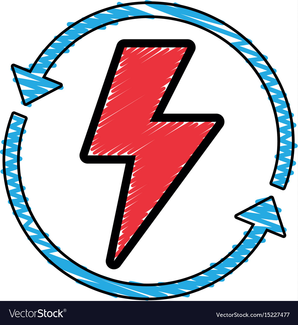 Energy hazard symbol with arrows around