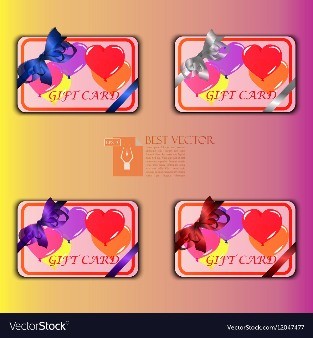 Gift cards with multicolored balloons