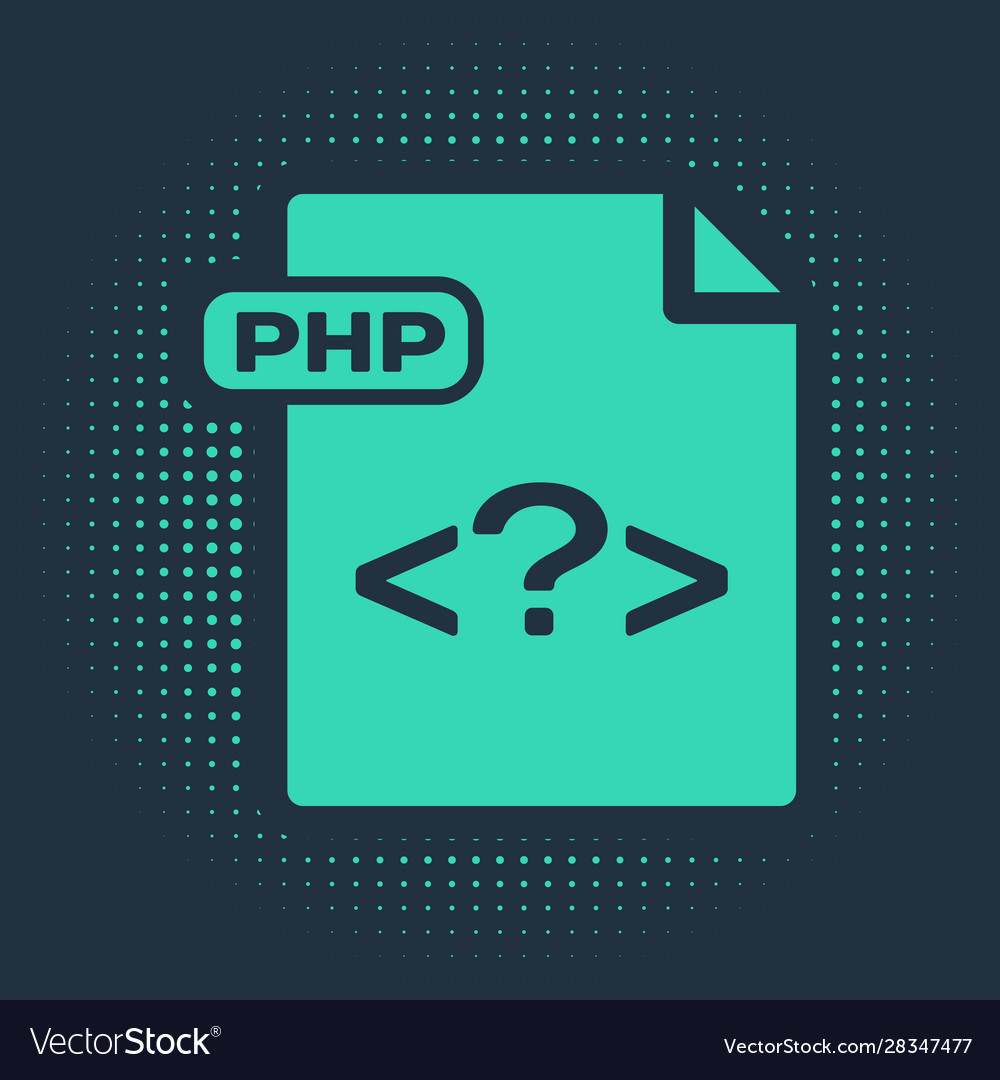 Green php file document download button icon vector image Green php file document download button icon