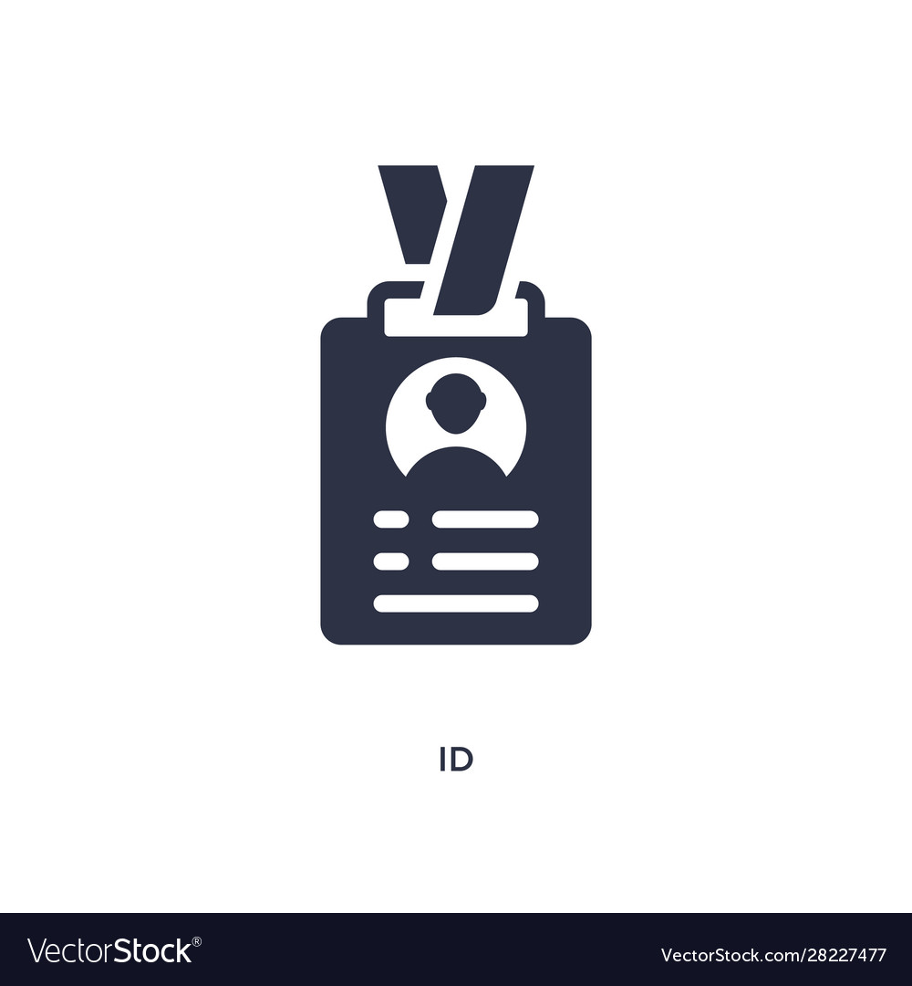 Id icon on white background simple element from vector image Id icon on white background simple element from