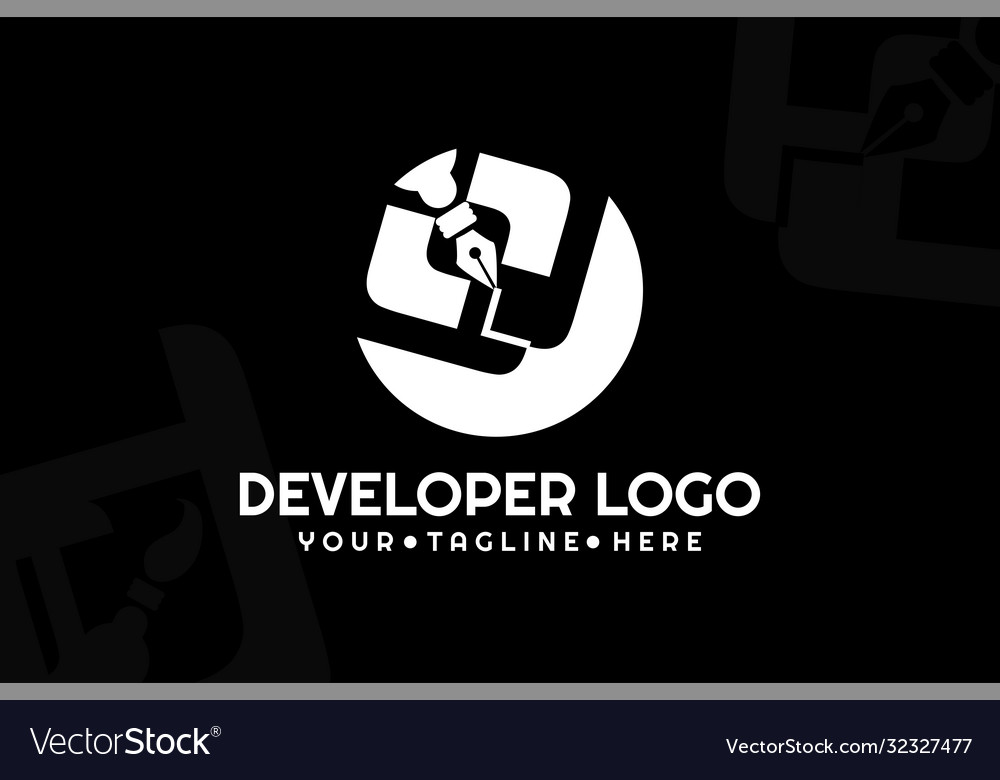 Isolated pen developer logogram template Vector Image Isolated pen developer logogram template