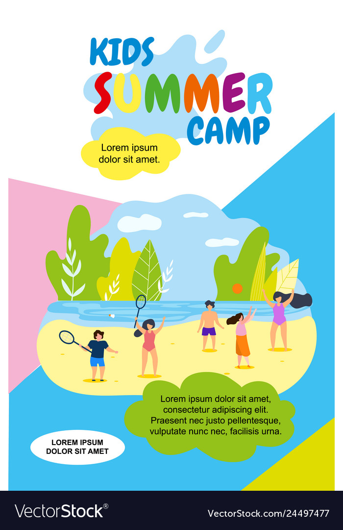 Kids summer camp holidays Royalty Free Vector Image