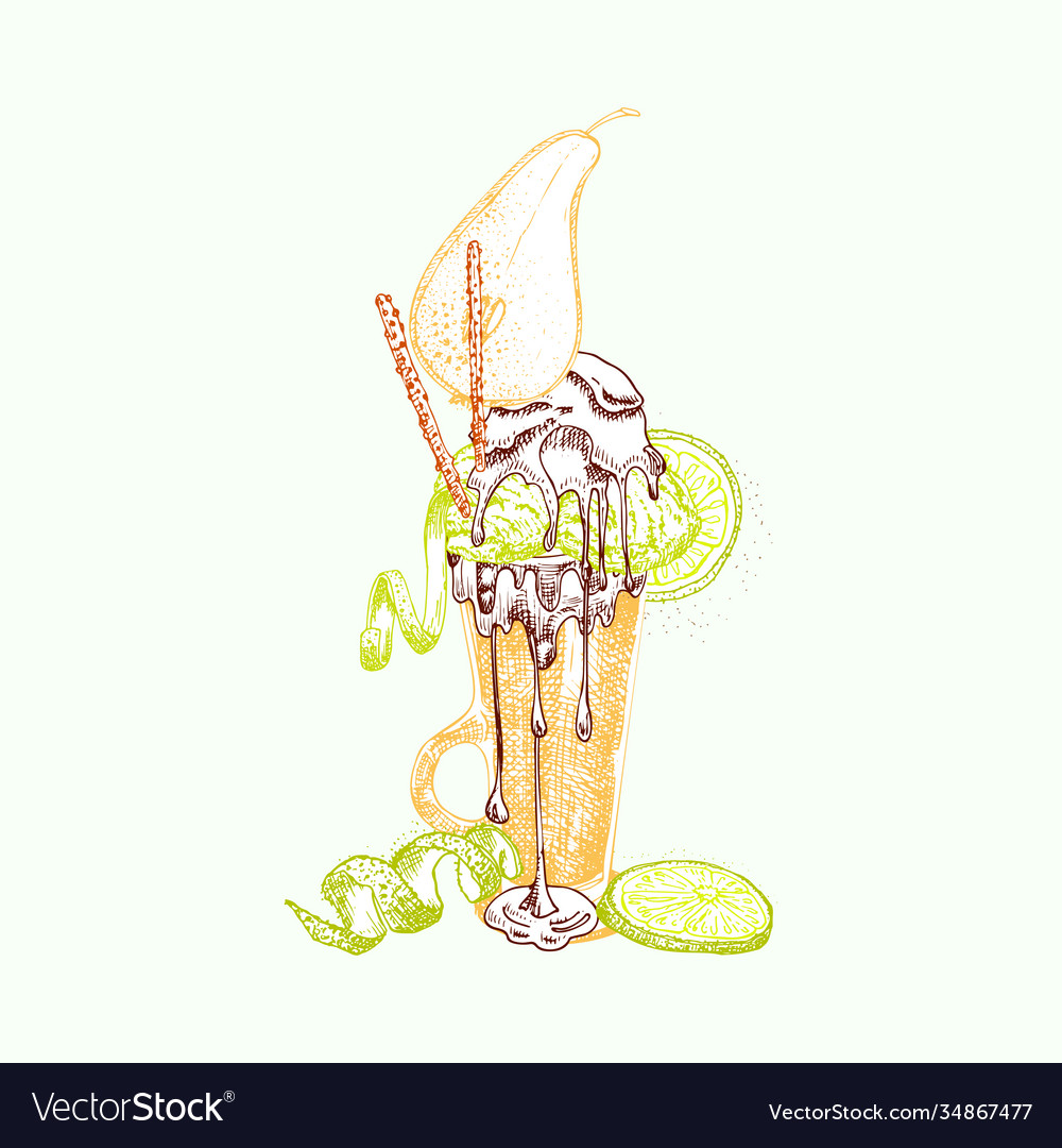 Monster shake dessert isolated background hand