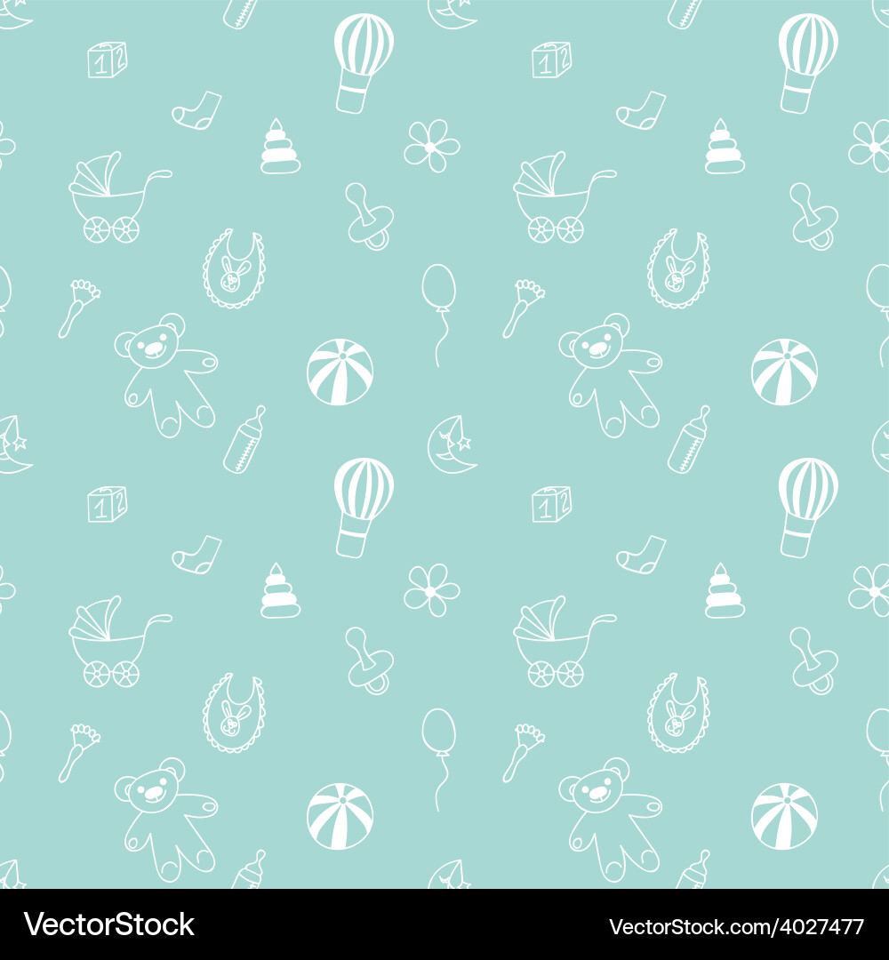 Seamless pattern with elements children toys Vector Image