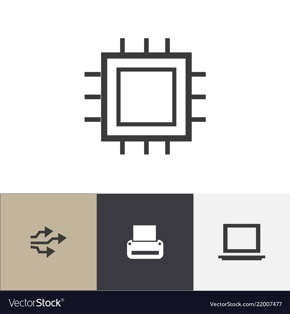 Set of 4 editable computer icons includes symbols vector image Set of 4 editable computer icons includes symbols