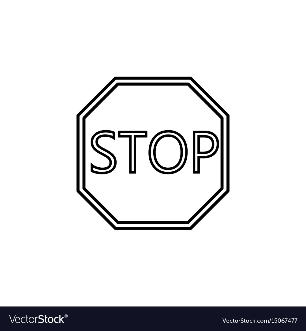 Stop line icon traffic regulatory sign