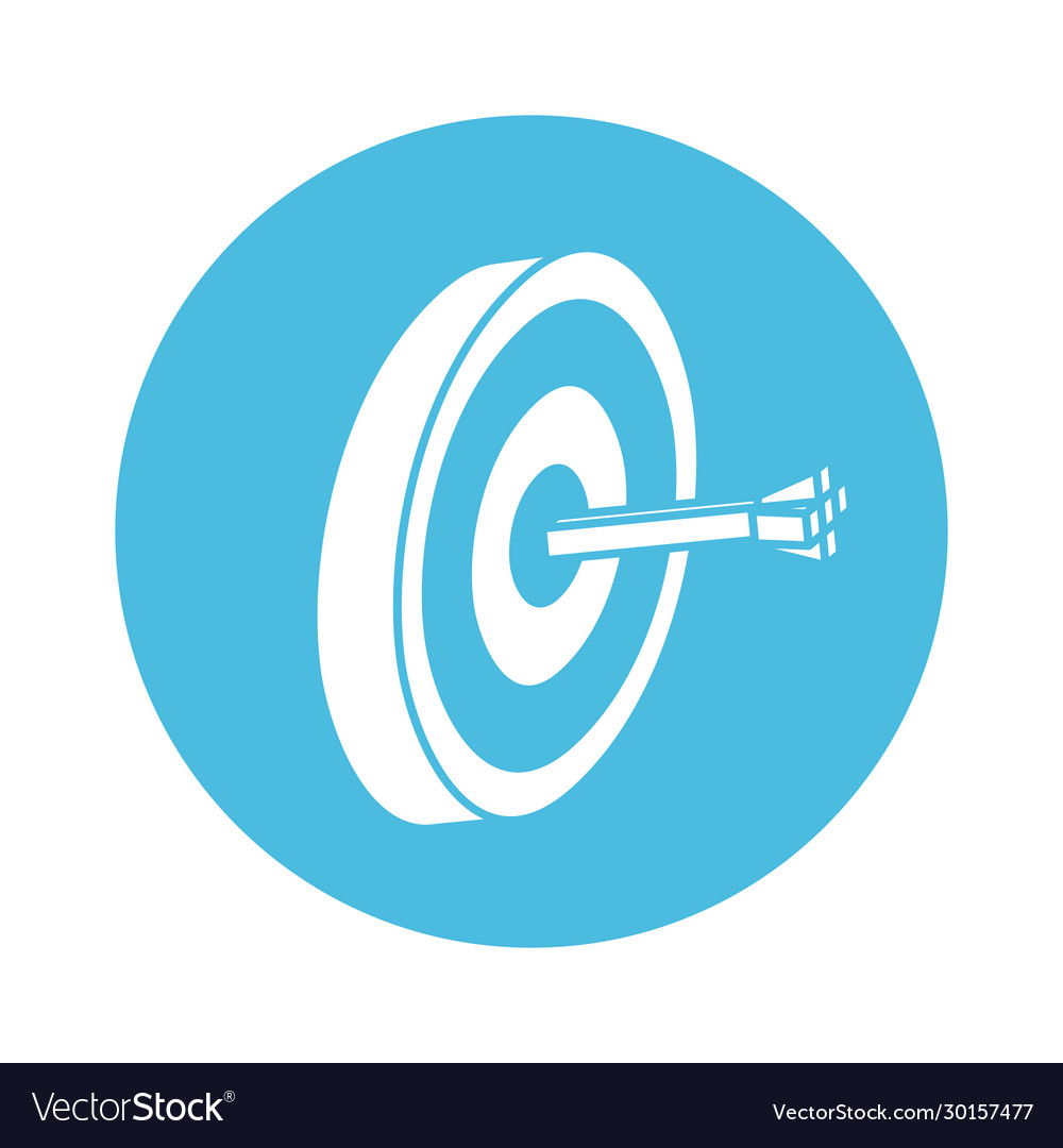 Target arrow block style icon vector image Target arrow block style icon
