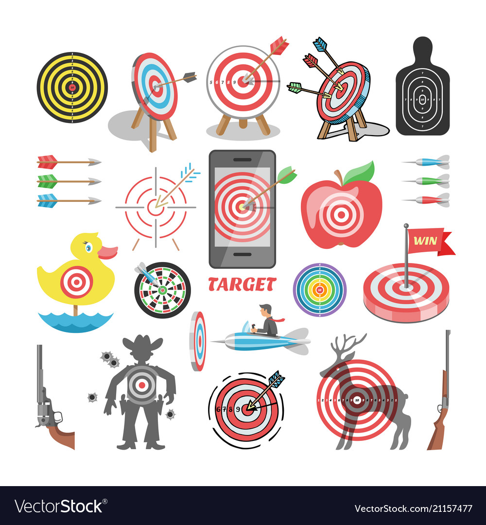Target icon arrow in aim of dartboard vector image Target icon arrow in aim of dartboard