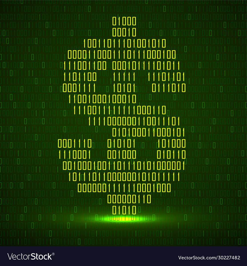Abstraktes Zeichen Dollar binäre Code mit Neon