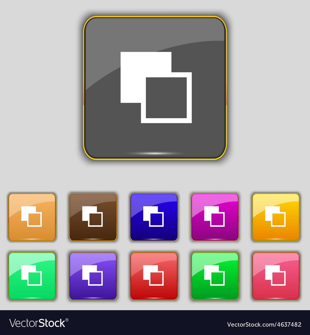 Active color toolbar icon sign set with eleven