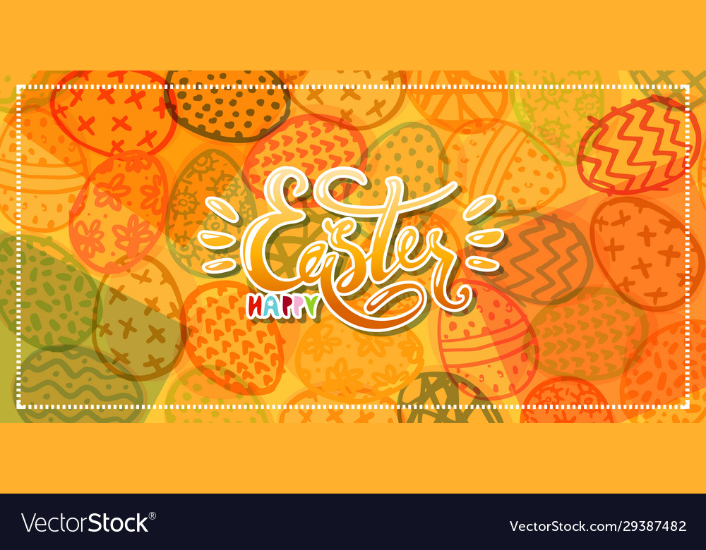 Beautiful modern easter banner lettering happy