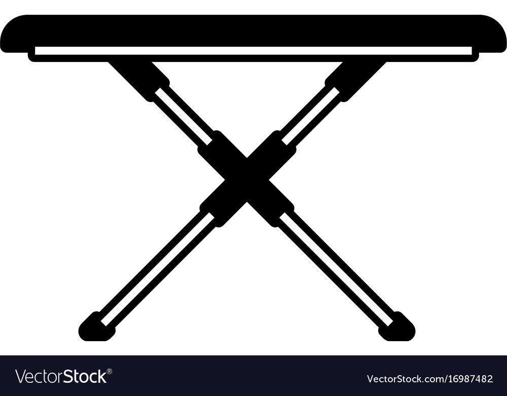 Black sections silhouette of ironing board