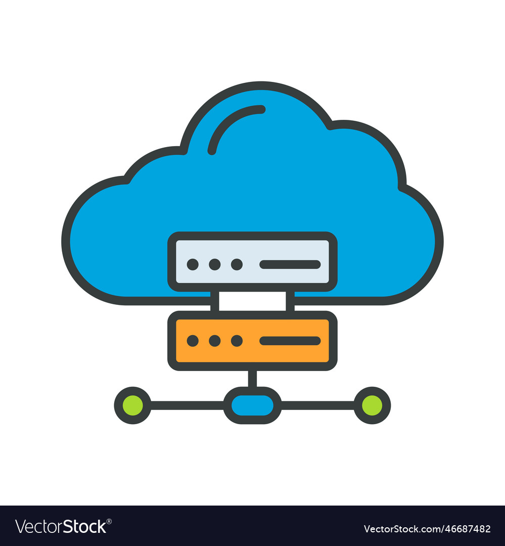 Cloud computing fill outline icons simple