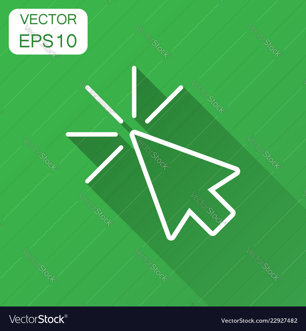 Computer mouse cursor icon in flat style arrow vector image Computer mouse cursor icon in flat style arrow
