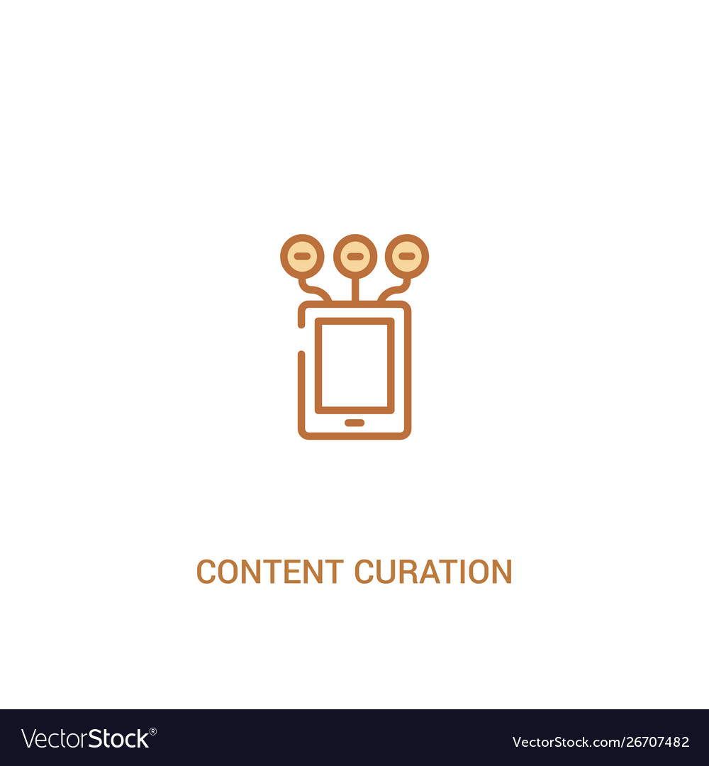 Content curation concept 2 colored icon simple