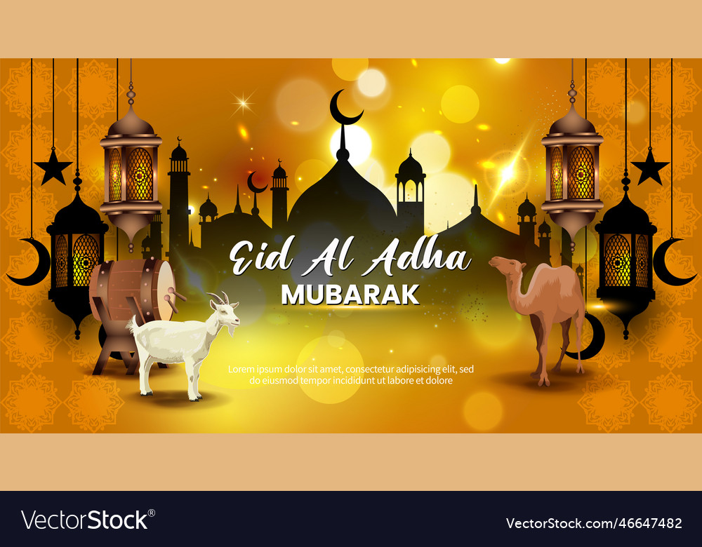 Eid al adha mubarak banner background template