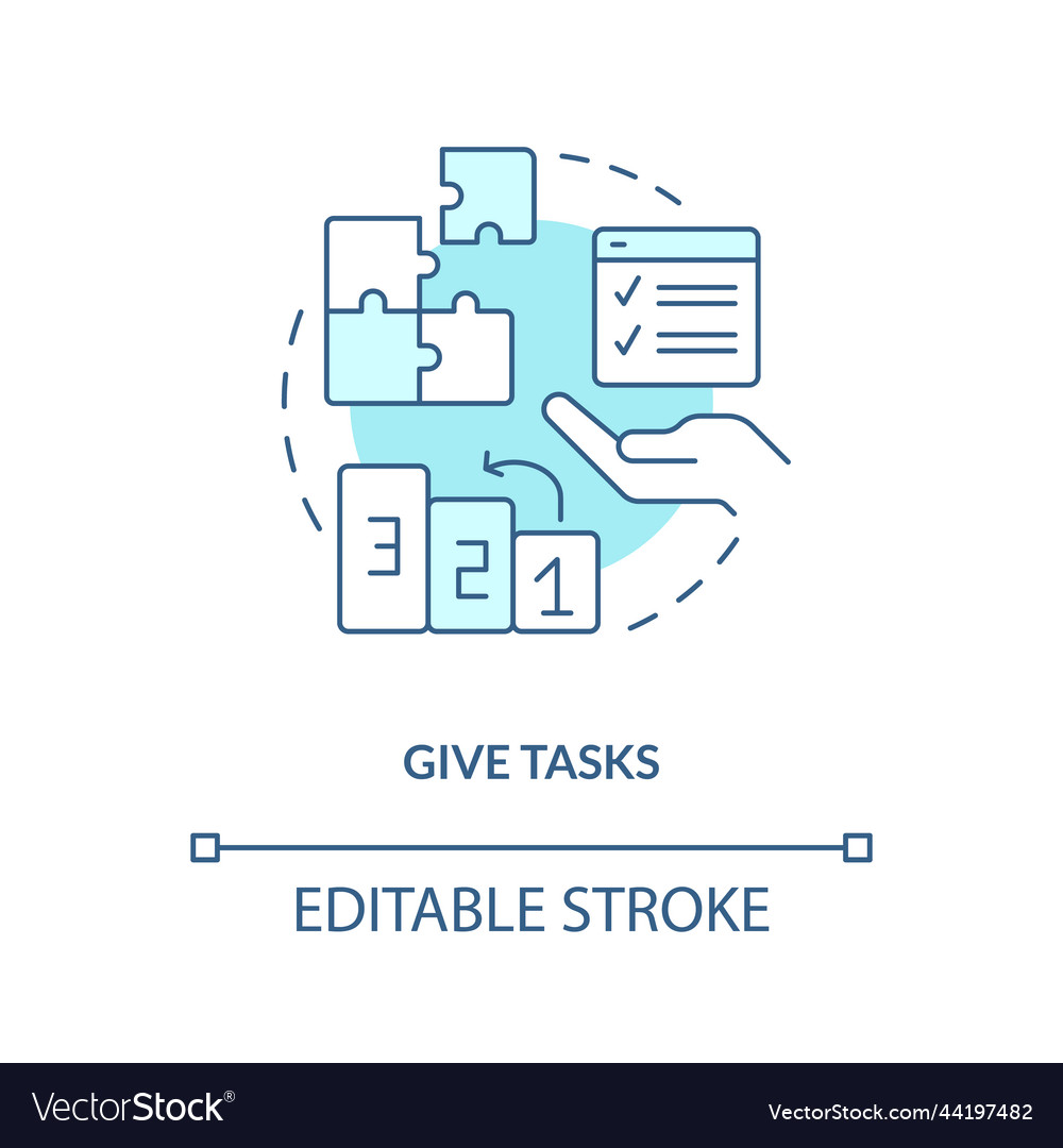 Give tasks turquoise concept icon