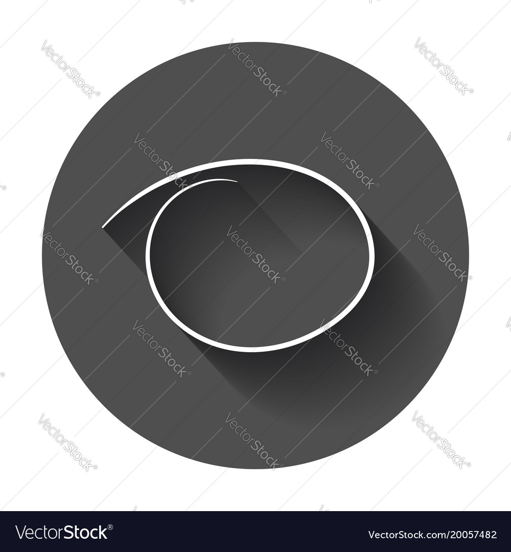 Hand drawn scribble circle element with long