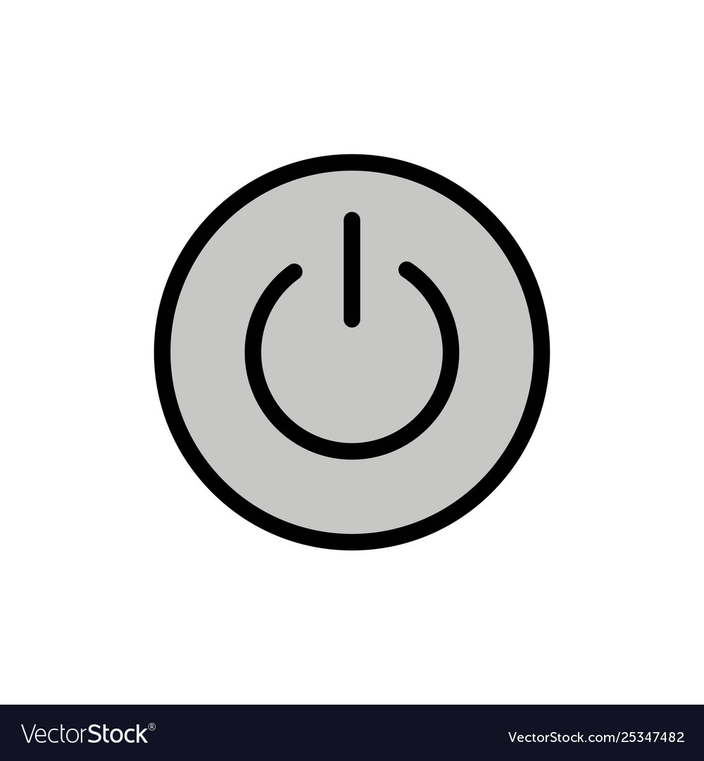 Interface on power ui user flat color icon vector image Interface on power ui user flat color icon