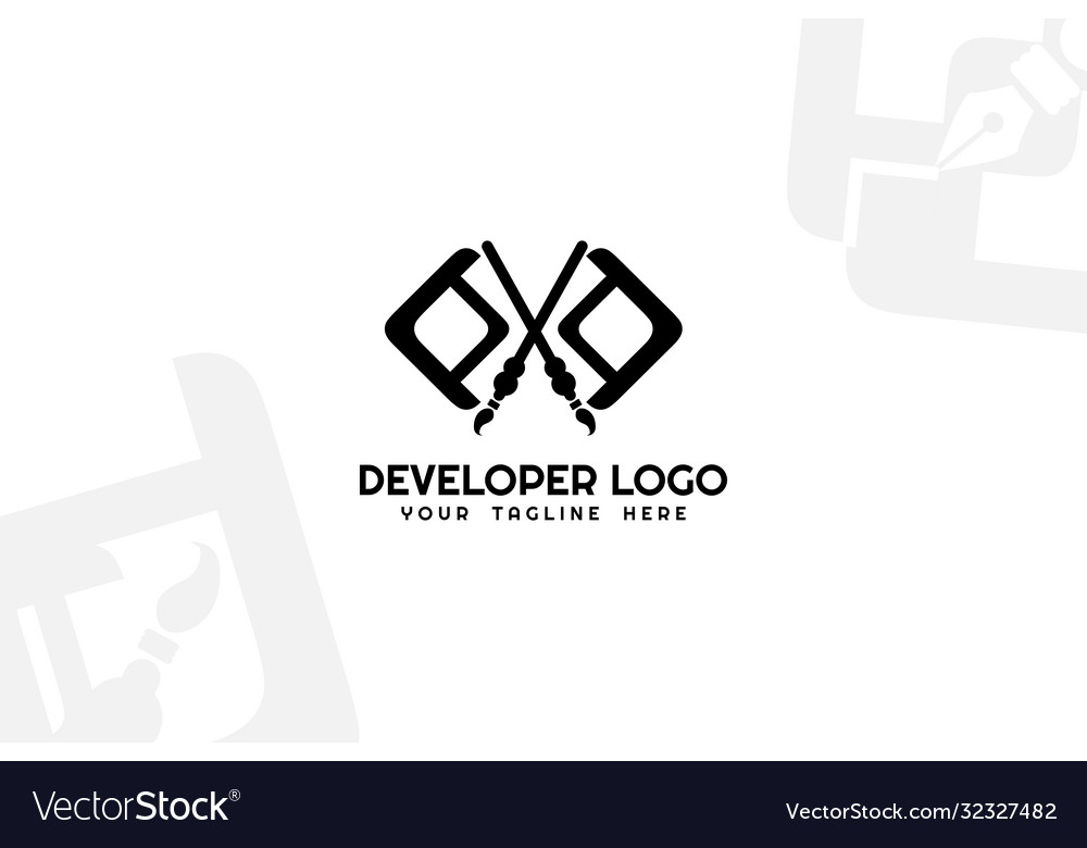 Isolated brush developer logogram template