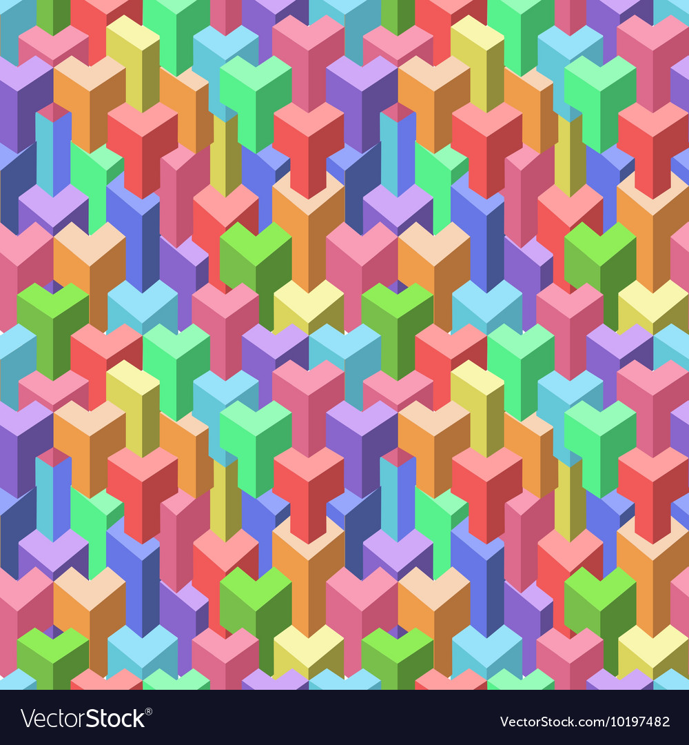 Isometric cubes seamlessly repeatable pattern 3d