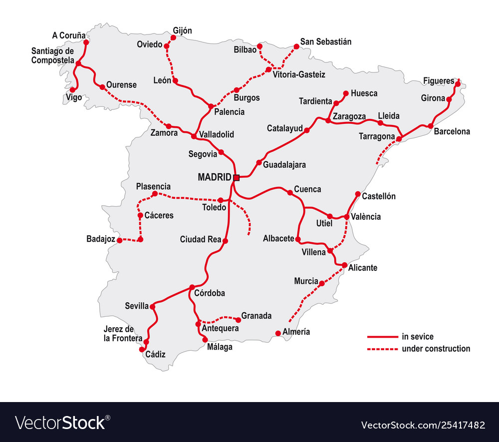 Map Of Spain High Speed Rail Map Of Spain Andalucia