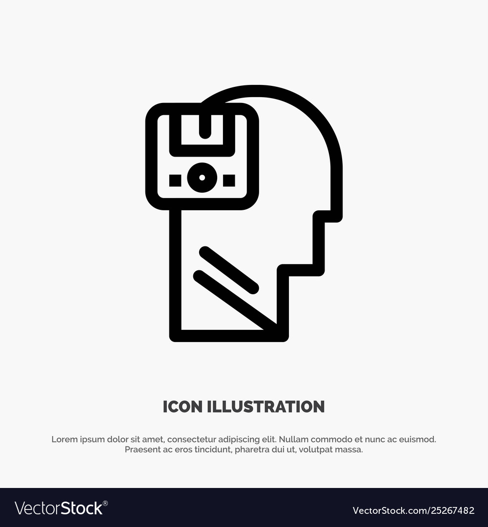 Memory save data user male line icon