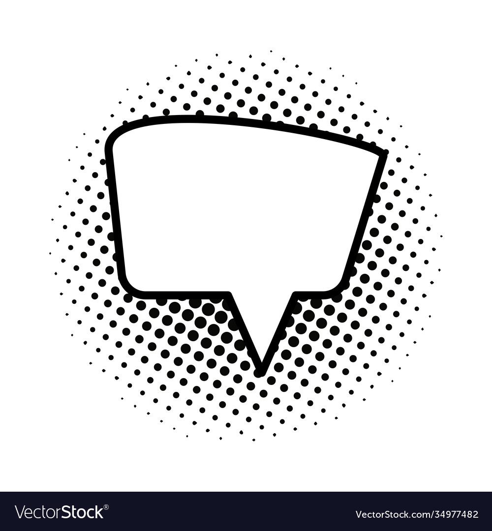 Monochrome and dotted speech bubble icon Vector Image