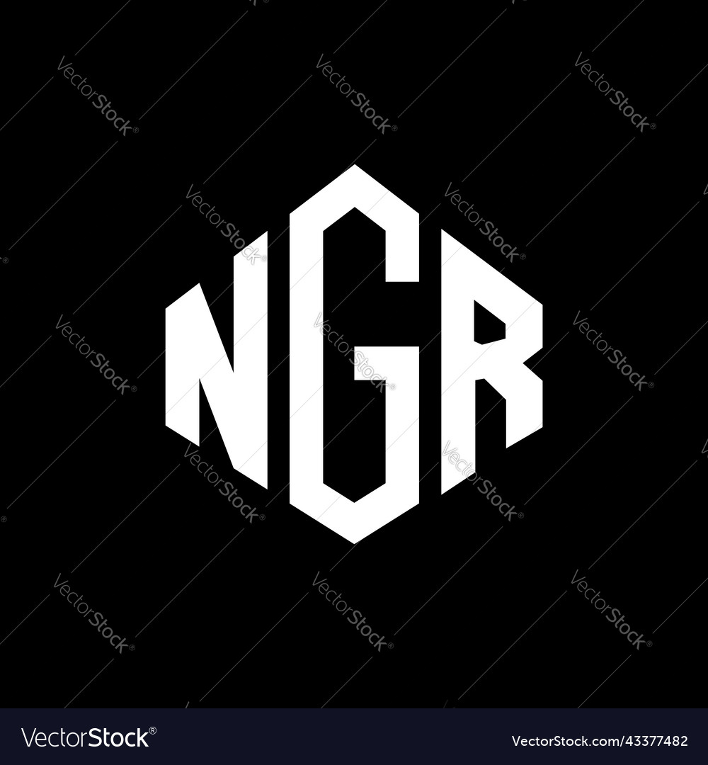 Ngr letter logo design with polygon shape