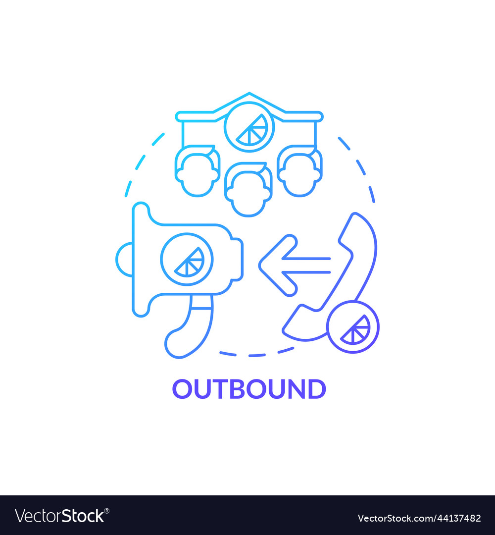 Outbound blue gradient concept icon Royalty Free Vector