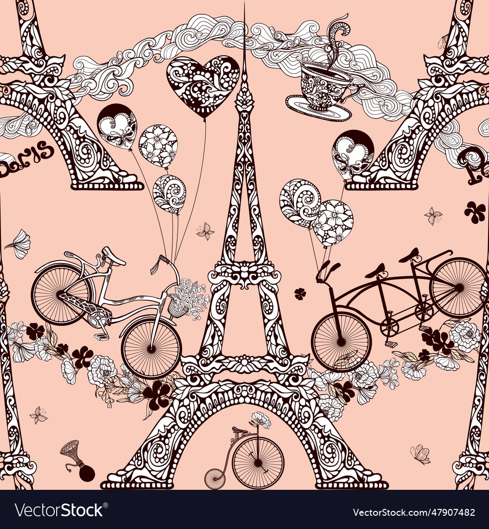 Paris seamless pattern