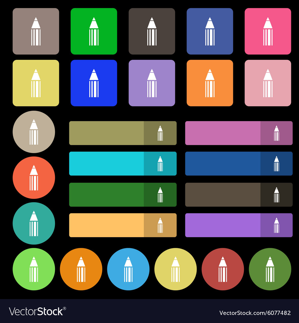 Pencil sign icon edit content button set from