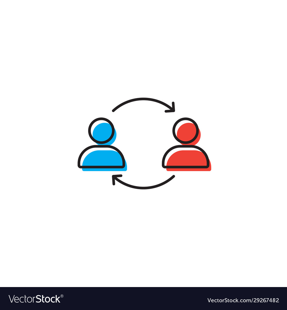 Persons exchange or switch icon concept vector image Persons exchange or switch icon concept
