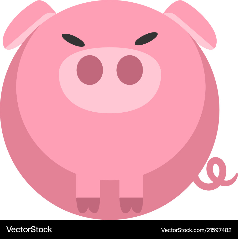Pig flat Royalty Free Vector Image - VectorStock