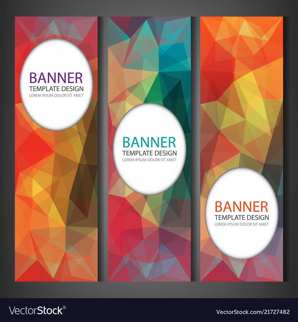 Polygon-Banner mit abstrakt multicolored