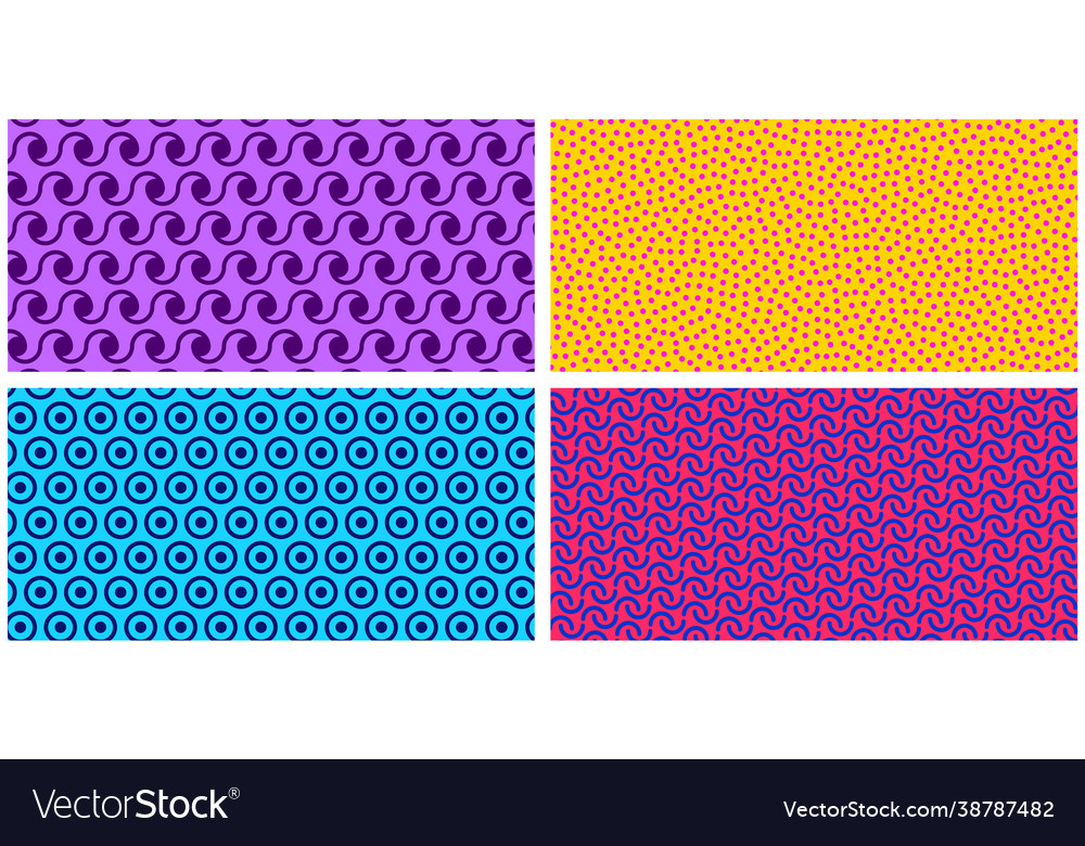 Set horizontal different colorful patterns vector image Set horizontal different colorful patterns