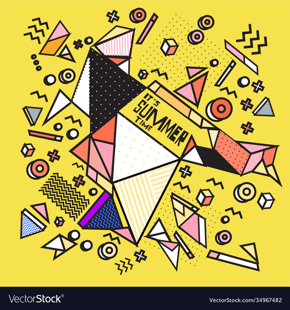 Triangle geometric forms for summer design event vector image Triangle geometric forms for summer design event
