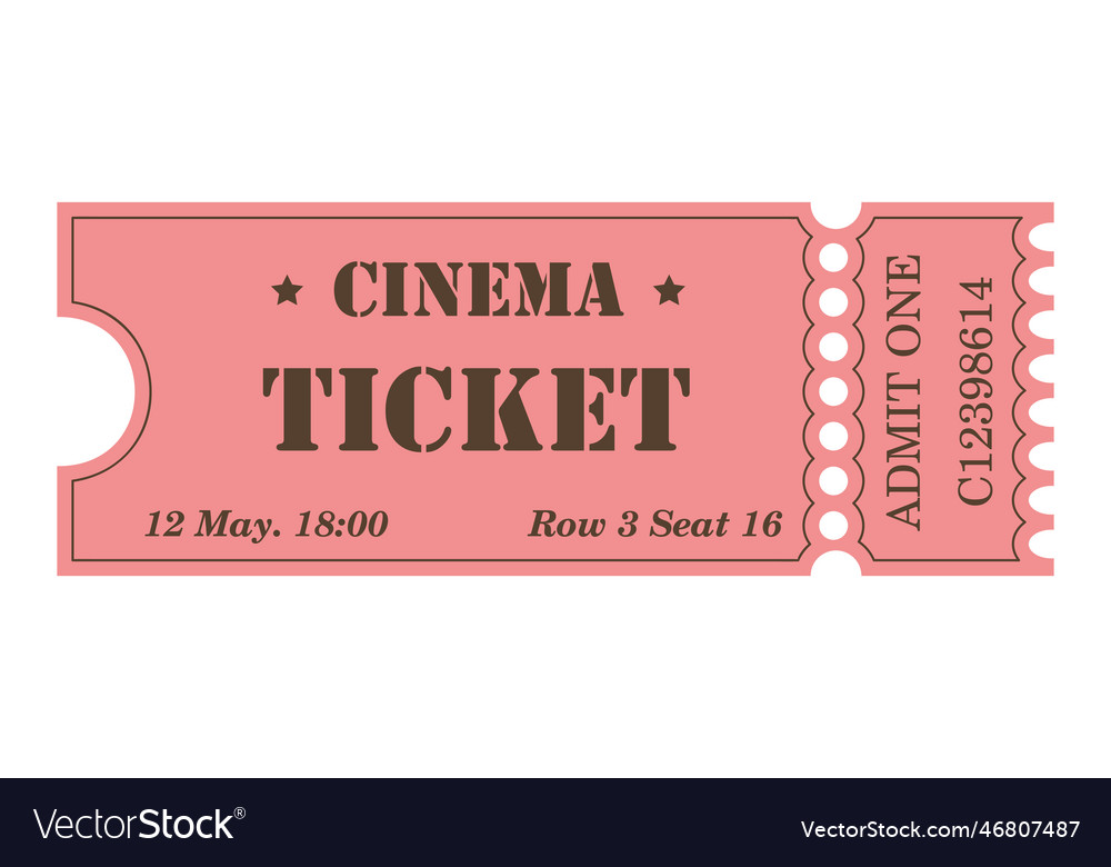 Classic retro ticket for cinema circus movie