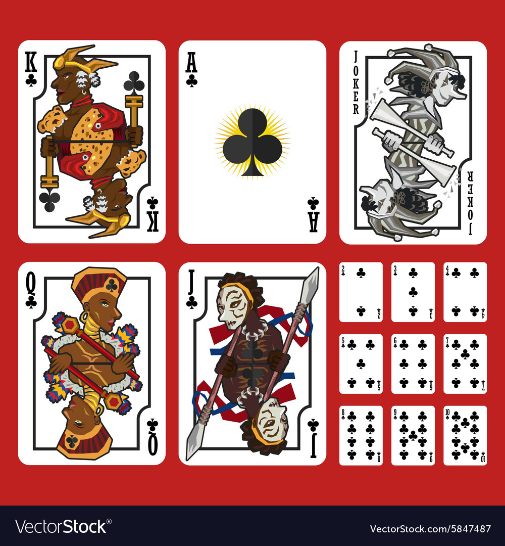 Club Suit Playing Cards Full Set Royalty Free Vector Image