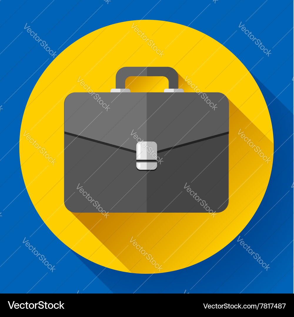 Dark briefcase icon flat designed style Royalty Free Vector