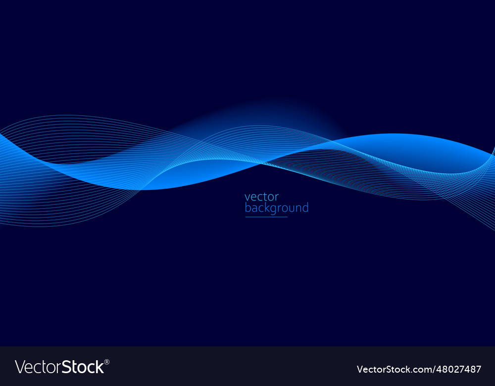 Flowing dark blue curve shape with soft gradient vector image Flowing dark blue curve shape with soft gradient