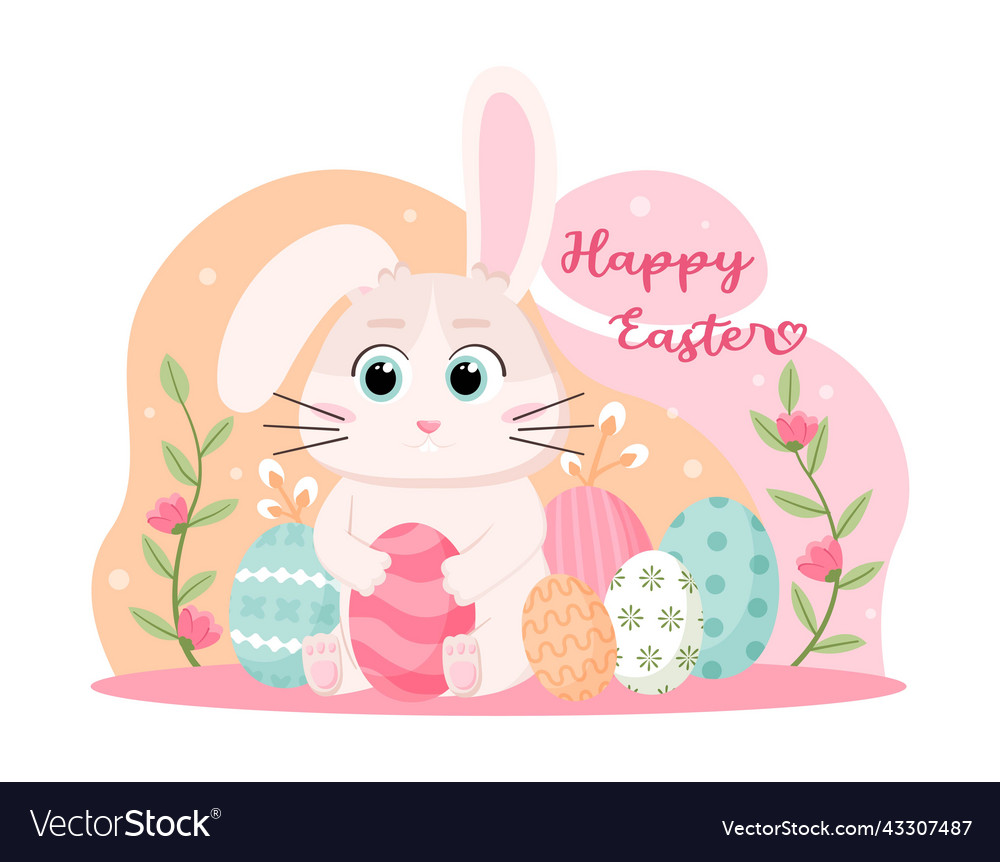 Happy easter poster Royalty Free Vector Image - VectorStock