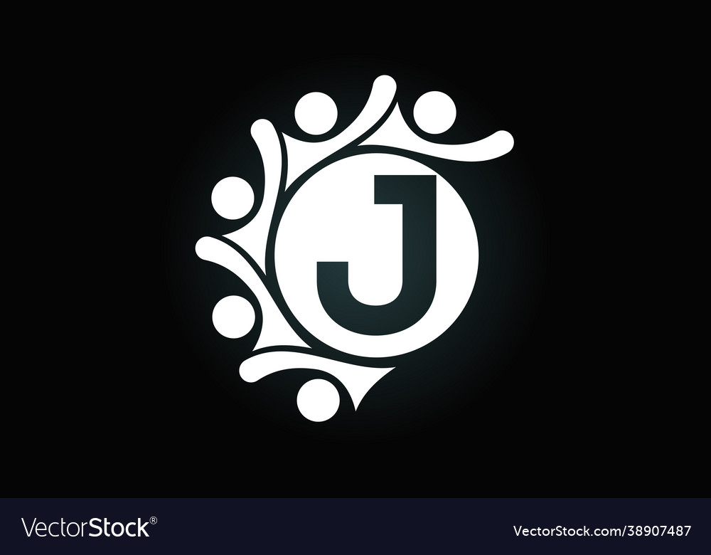 Initial j monogram alphabet with connecting