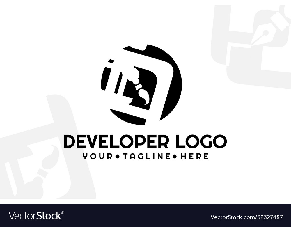 Isolated brush developer logogram template