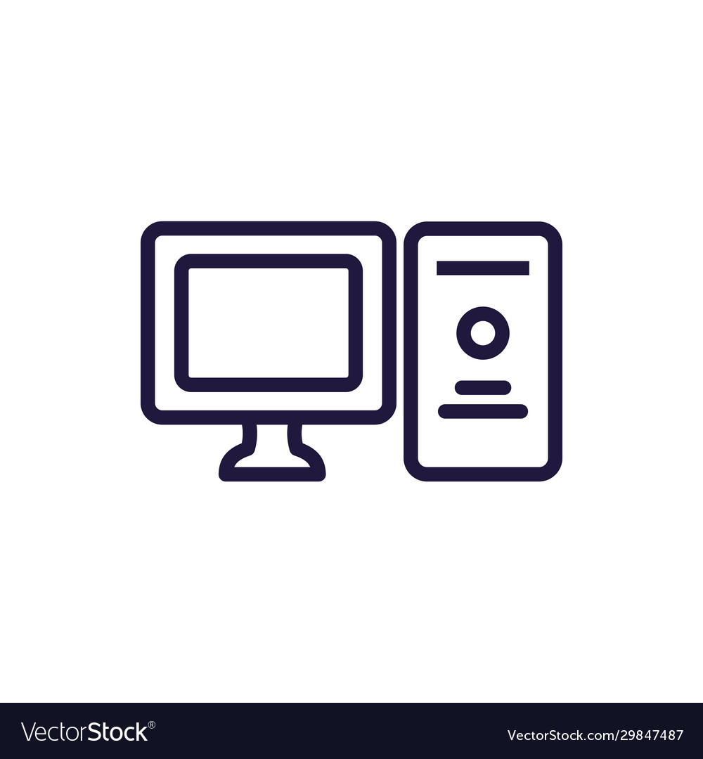 Isolated digital computer line style icon