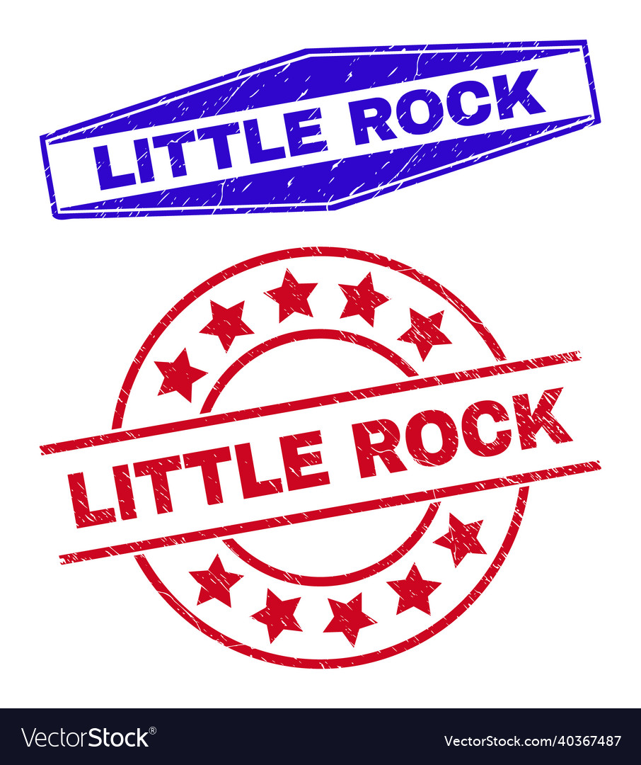 Little rock textured badges in round and hexagonal