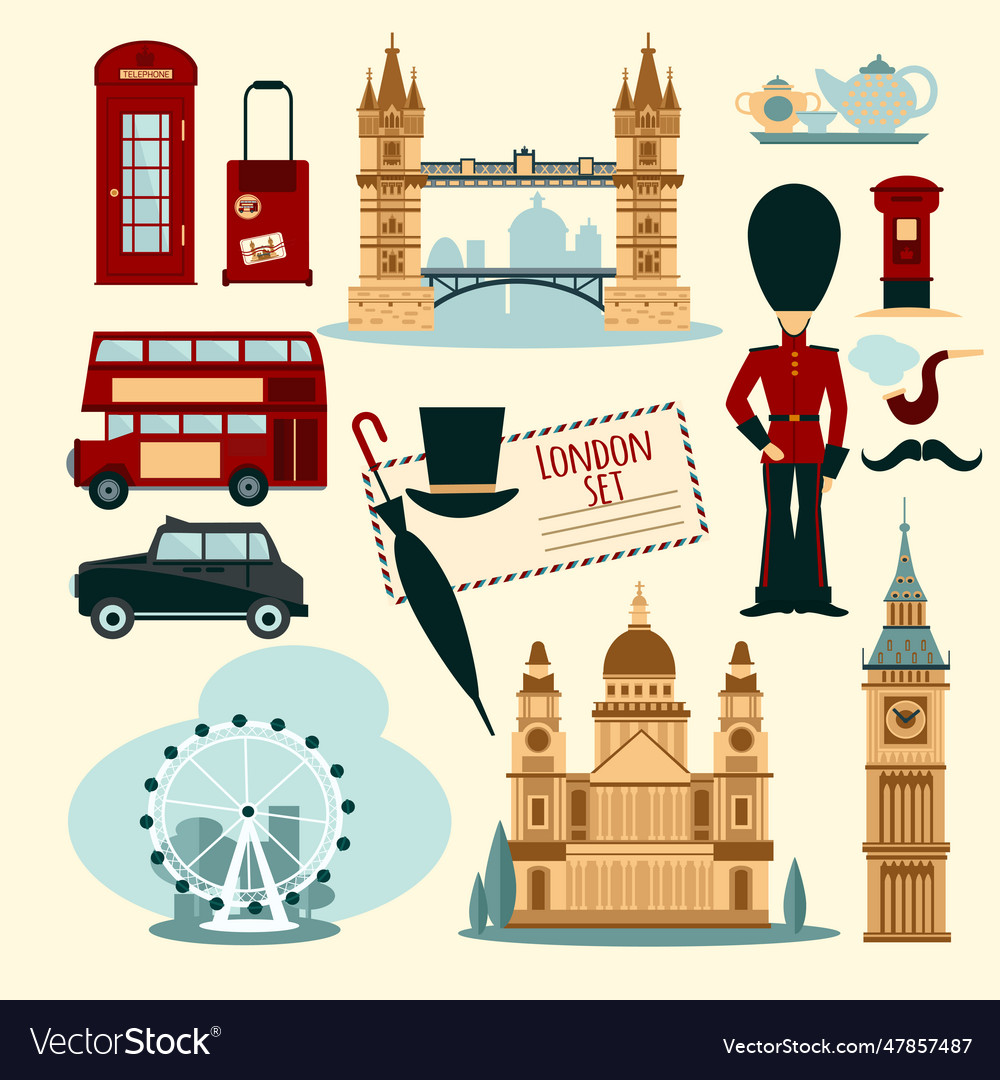 London touristic set touristic set Royalty Free Vector Image