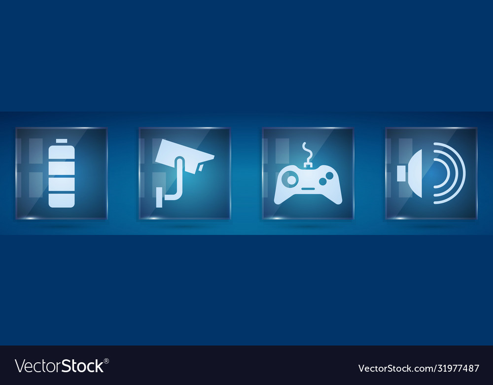 Set battery charge level indicator security vector image Set battery charge level indicator security